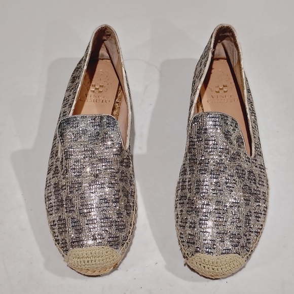 Vince Camuto Women\'s Animal Print Metallic Round ToeLeather Espadrilles Size 8.5